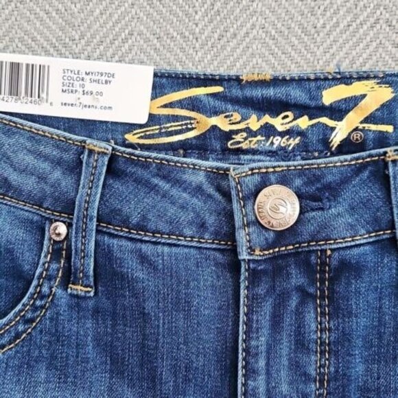 SEVEN 7 JEANS WOMEN'S TOWER STRAIGHT CROP DESIGNER SIZE 10 (36x24) New w/ Tags - Picture 12 of 16